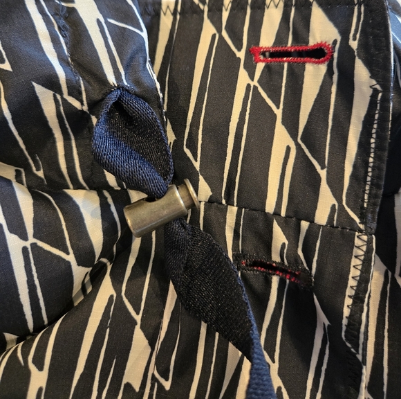 Lands' End Raincoat utility jacket Black, White with Red Accents - Picture 13 of 13